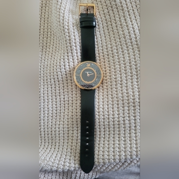 Swarovski Crystaline Watch, Black, Rose-Gold Tone - Picture 1 of 9